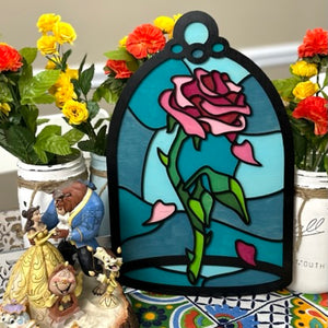 Enchanted Rose Wood "Stained Glass" | 14x9